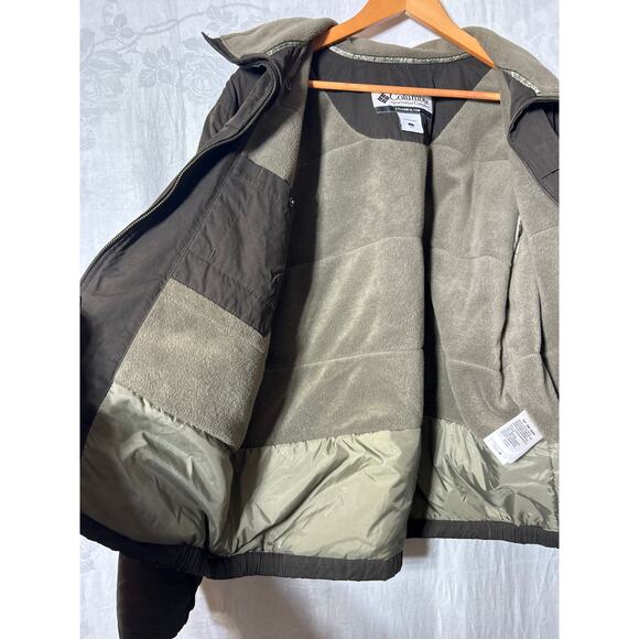 Columbia Coat Large Brown Fleece Lined Full Zip Insulated Snow Ski Vintage - Picture 7 of 9